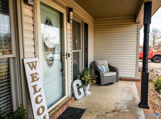 property entrance with a porch
