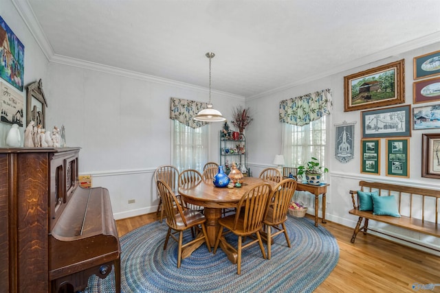 251 Wells St, Mentone, AL 35984 - dining space with ornamental molding and wood finished floors