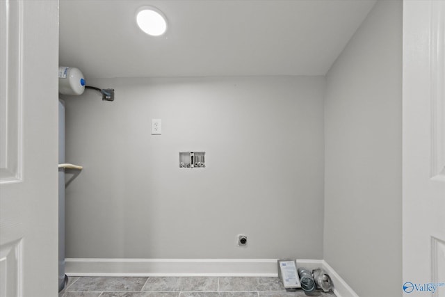 laundry room featuring hookup for an electric dryer, baseboards, laundry area, and hookup for a washing machine