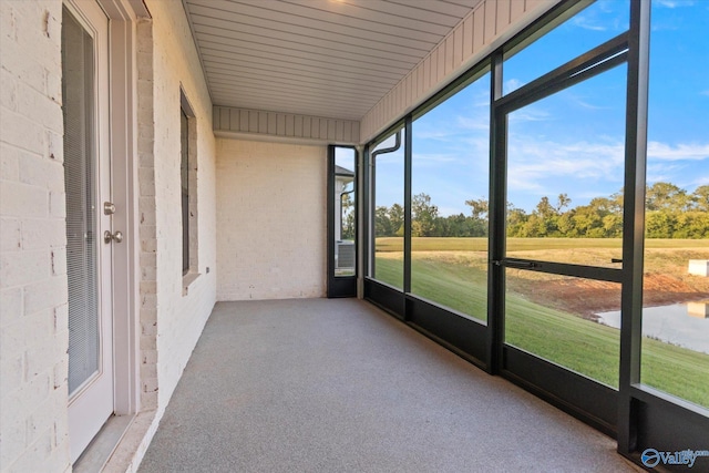 view of unfurnished sunroom