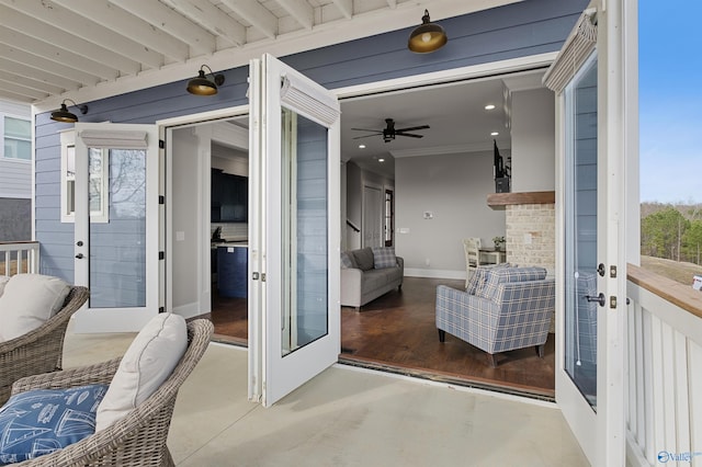 interior space featuring french doors