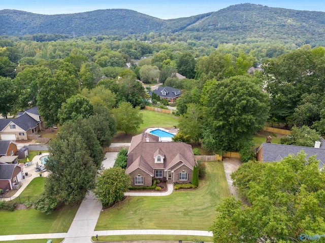 bird's eye view featuring a mountain view