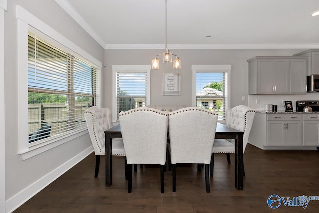 14614 Demarie Ln, Athens, AL 35613 - dining space with ornamental molding and dark wood-style floors