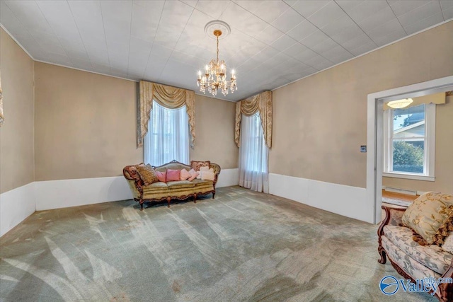 104 Myrtle Pl, Stevenson, AL 35772 - living area featuring a chandelier and carpet