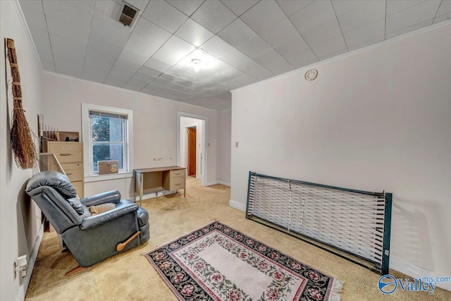 104 Myrtle Pl, Stevenson, AL 35772 - sitting room with carpet flooring and crown molding