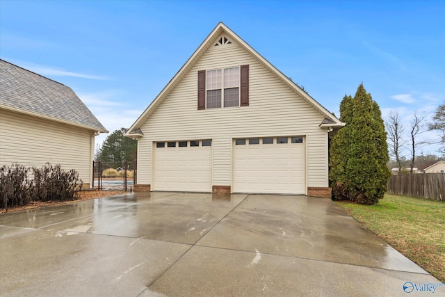 view of garage