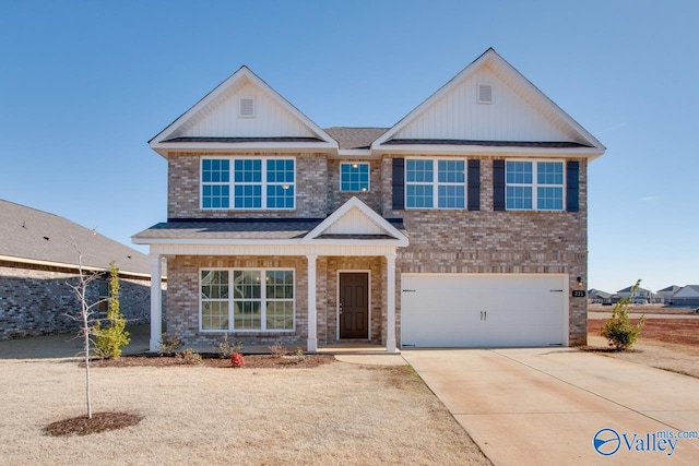 view of front of house with a garage