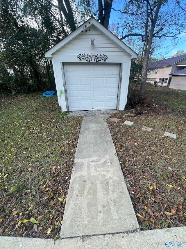 view of garage