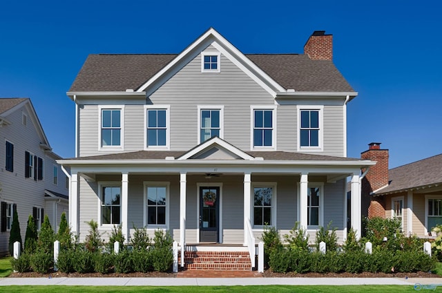 view of front of house with covered porch