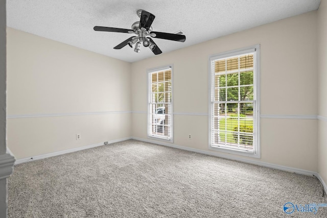 113 Suffolk Dr, Madison, AL 35757 - unfurnished room featuring carpet floors, a textured ceiling, baseboards, and ceiling fan