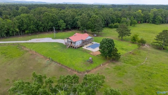 drone / aerial view featuring a rural view