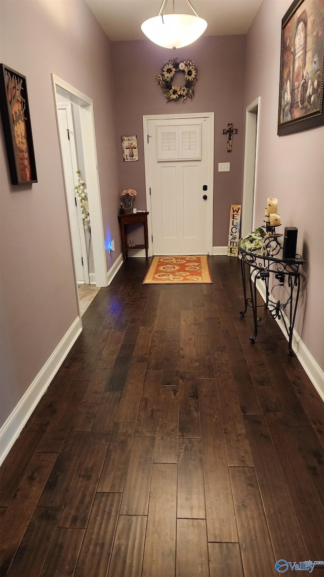 entrance foyer featuring dark hardwood / wood-style floors