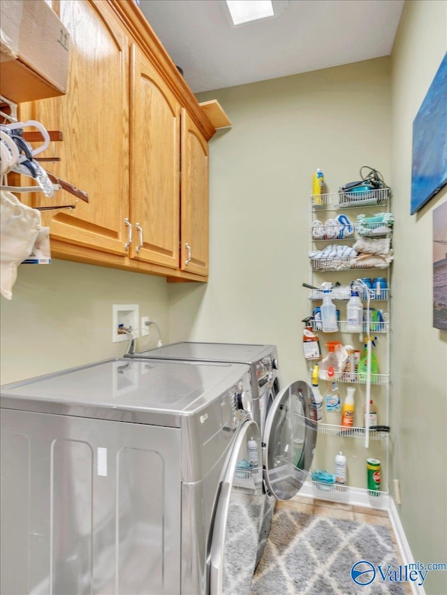 304 Santana Dr, Athens, AL 35611 - laundry room featuring cabinet space, washer and dryer, and baseboards
