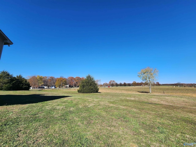 view of yard with a rural view