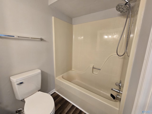 2005 Reaches Pl Unit B, Huntsville, AL 35802 - full bathroom with toilet, shower / bath combination, wood finished floors, and baseboards