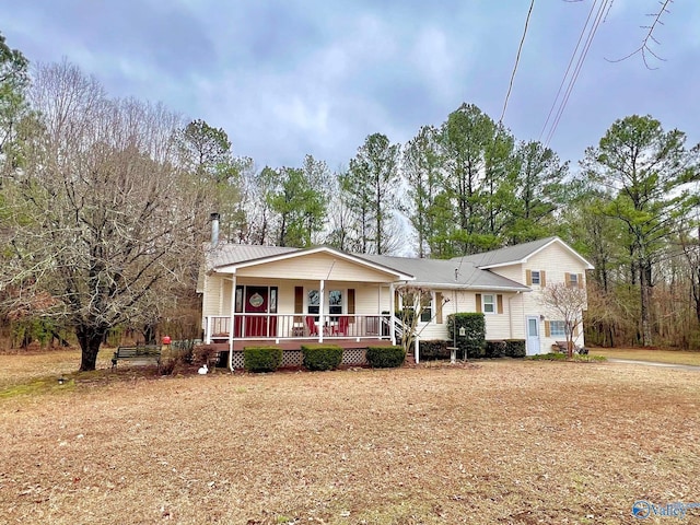 view of front of property with a porch