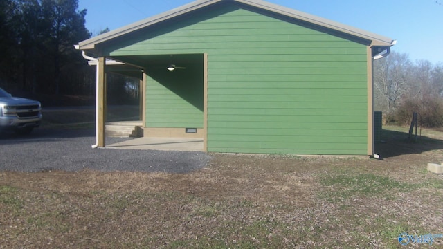 exterior space featuring a carport