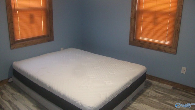 bedroom featuring wood-type flooring