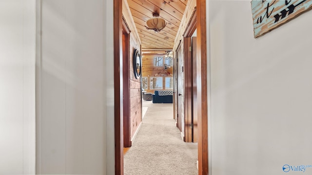 17395 County Road 31, Centre, AL 35960 - hall featuring light colored carpet and wooden ceiling