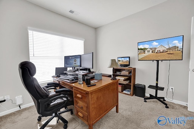 view of carpeted office