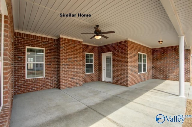 view of patio / terrace featuring ceiling fan