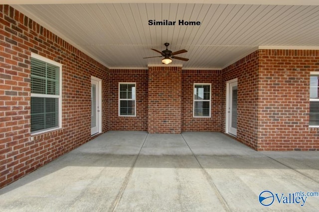 view of patio / terrace featuring a ceiling fan