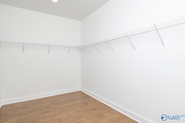 walk in closet featuring hardwood / wood-style floors