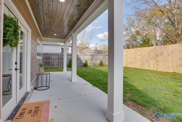 view of patio with french doors