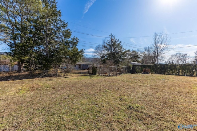 view of yard featuring fence