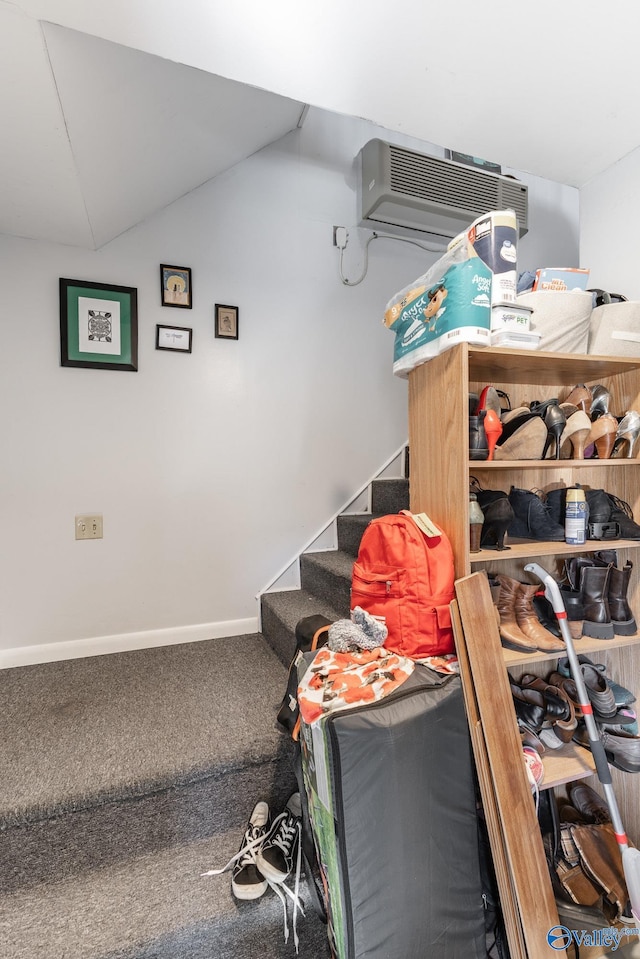 storage area with a wall unit AC