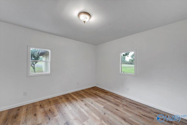 empty room featuring light wood-type flooring