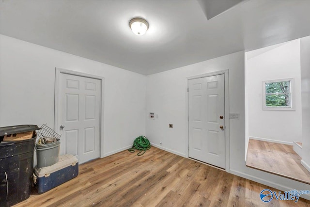 entryway with light wood-type flooring