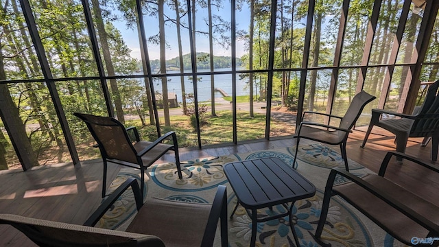 balcony with a water view