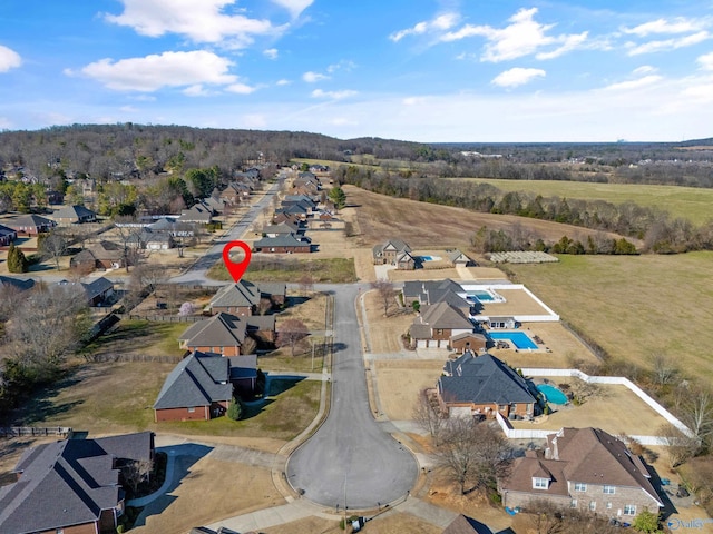 bird's eye view featuring a residential view