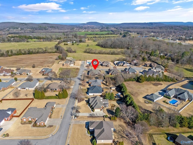 drone / aerial view with a residential view