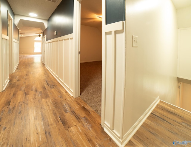 hall featuring hardwood / wood-style flooring