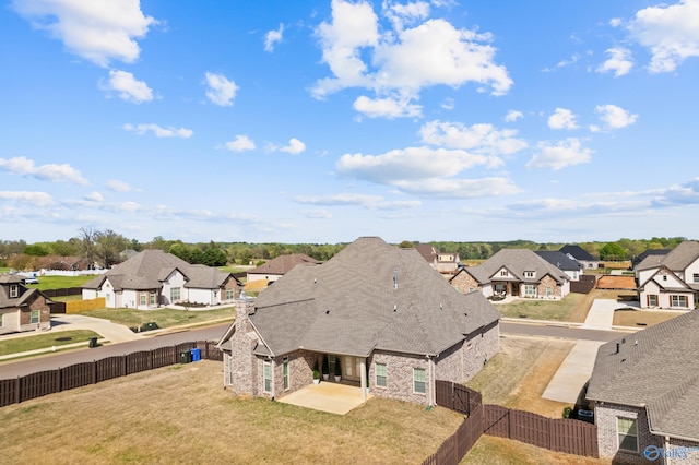 drone / aerial view with a residential view