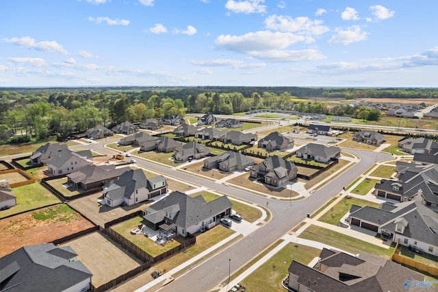 drone / aerial view with a residential view