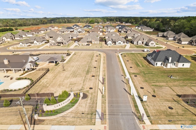 aerial view with a residential view