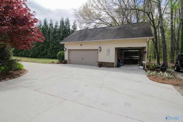 view of garage