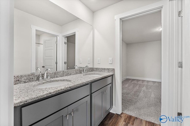 246 Tybee Dr, Madison, AL 35756 - full bathroom with double vanity and baseboards