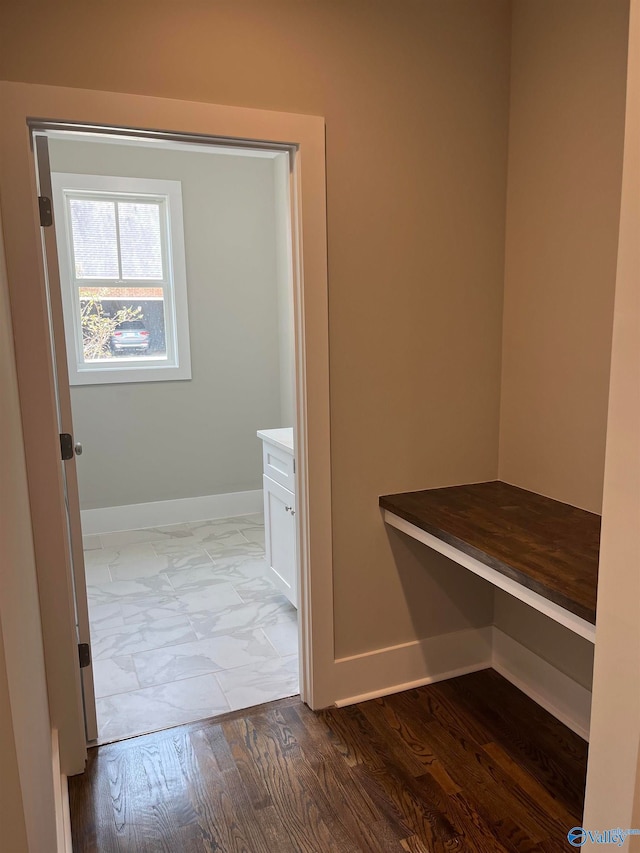 mudroom featuring hardwood / wood-style flooring