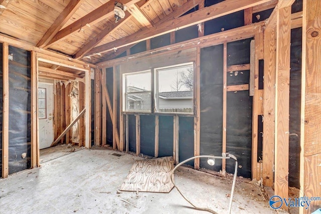 miscellaneous room with vaulted ceiling