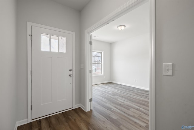 foyer with hardwood / wood-style flooring