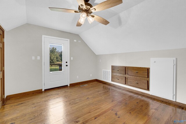 17207 County Road 22, Centre, AL 35960 - bonus room with lofted ceiling, hardwood / wood-style floors, ceiling fan, and baseboards