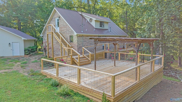 17207 County Road 22, Centre, AL 35960 - back of property featuring brick siding and a wooden deck