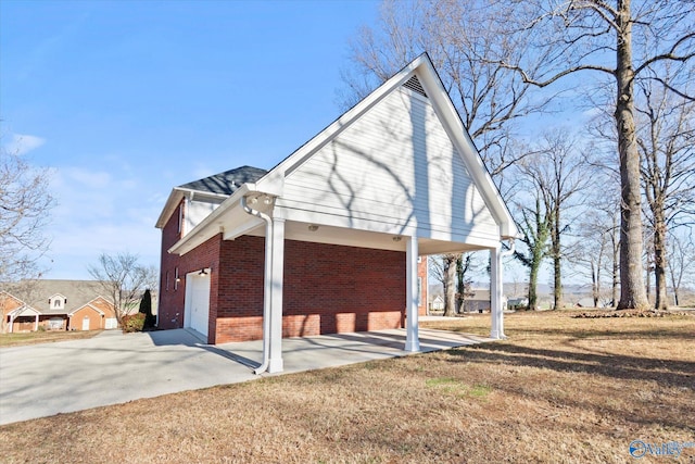 view of home's exterior with a garage