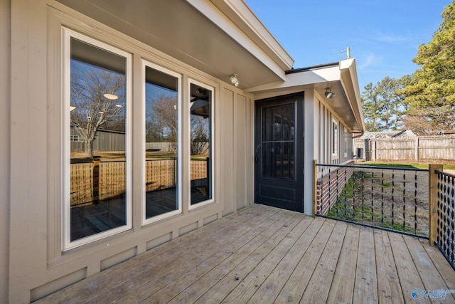 wooden terrace with fence