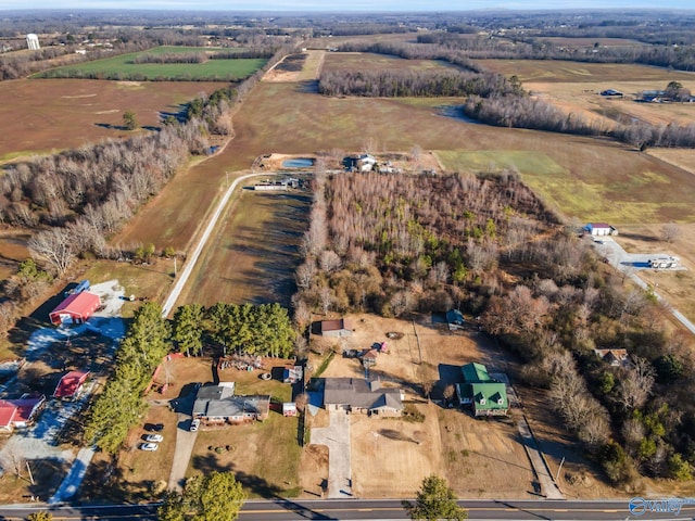 bird's eye view featuring a rural view