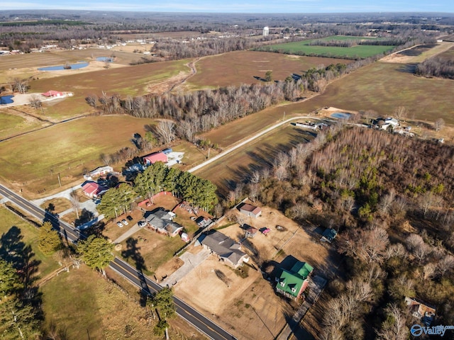 aerial view with a rural view